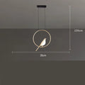 Modern minimalist magpie bird silhouette chandelier made of zinc alloy and clear acrylic, 150cm tall.