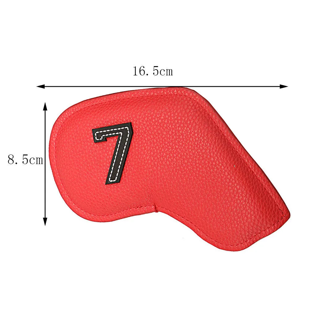 Set of 10 digitally printed golf club head covers in PU material