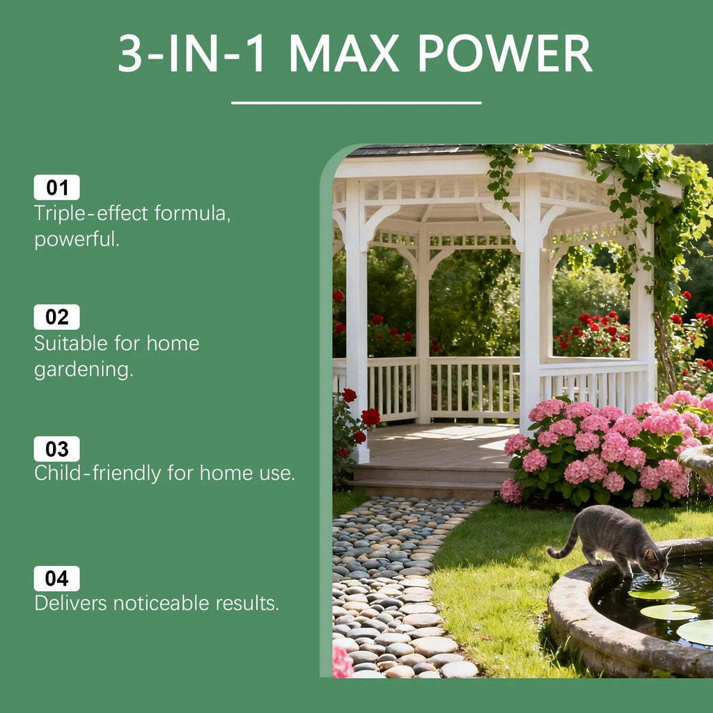 3-In-1 Max Power herbicide granules 25g pack with kaolin, diatomite, sodium lignosulfonate and hexazinone