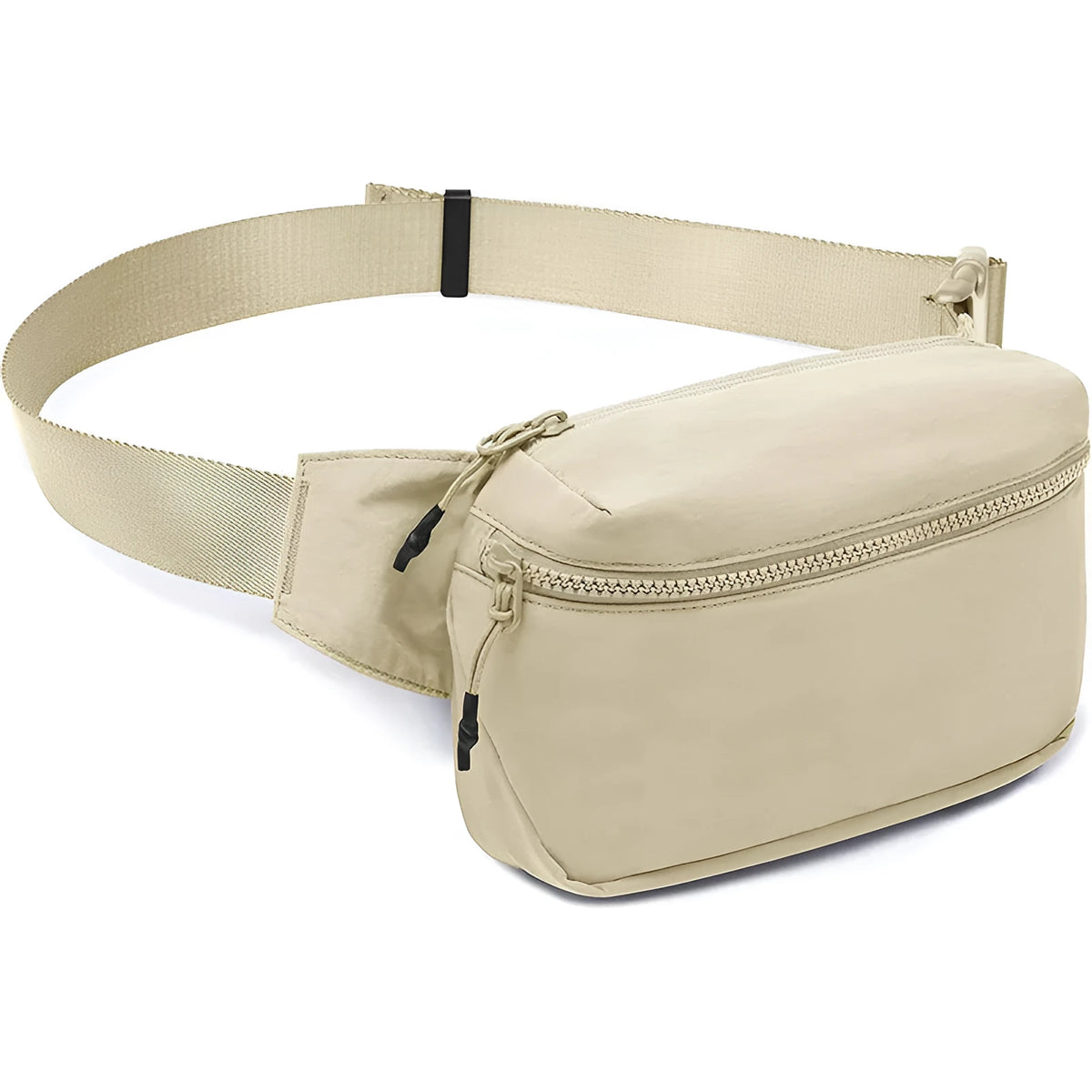 Outdoor casual sports messenger phone bag in Oxford cloth, 21x5x13cm, beige colour, with sandwich pocket