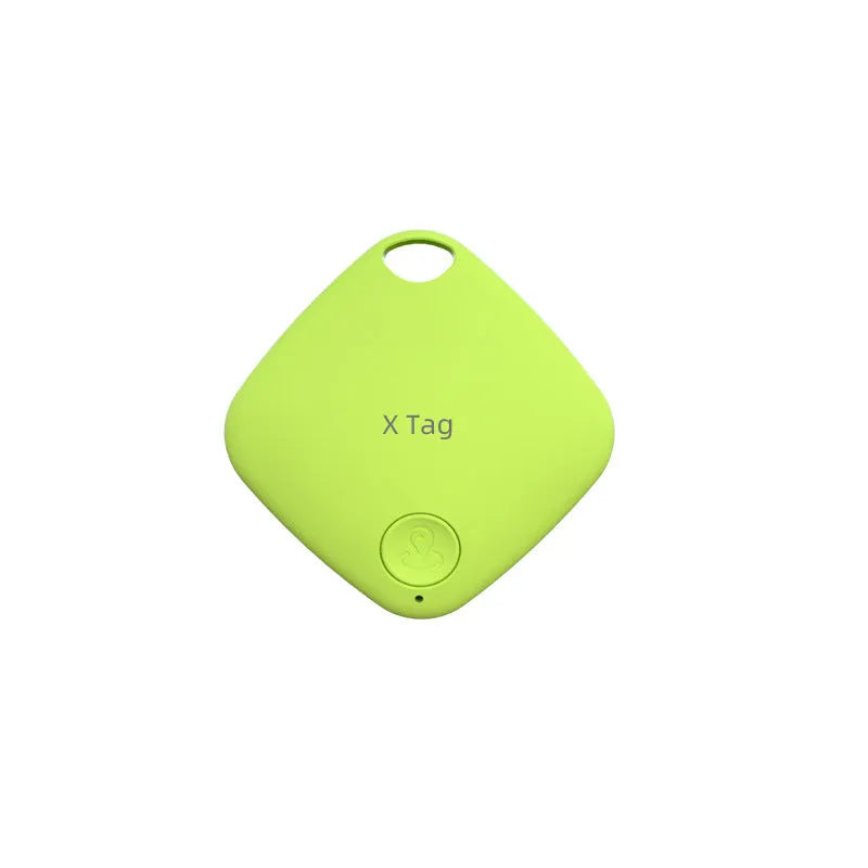 Circular Bluetooth anti-lost tracker device in black colour with key ring attachment