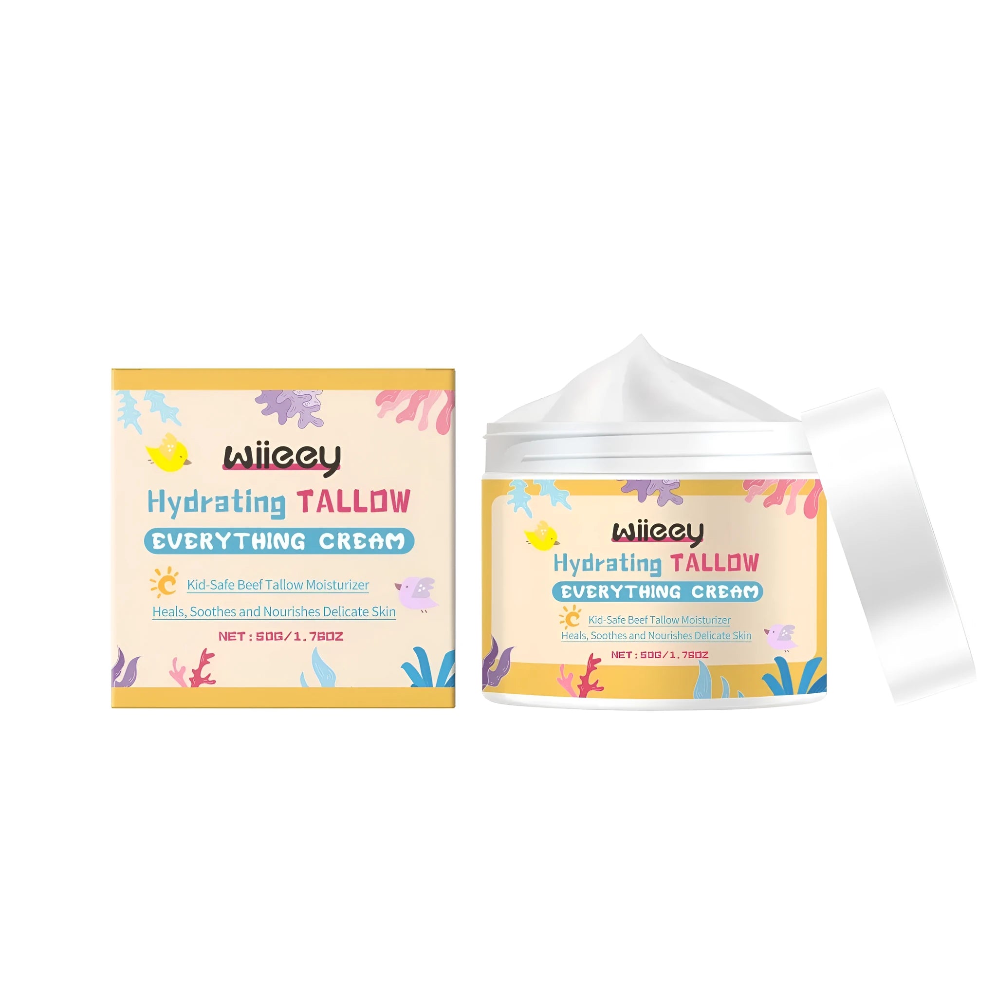 Hydrating tallow moisturising cream in 50g container with shea butter and allantoin