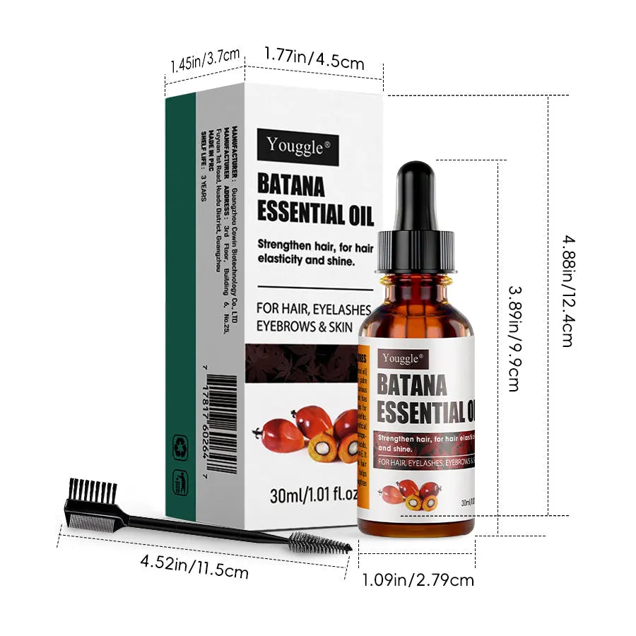 Organic Batana essential oil 30ml bottle for hair moisturising and repair