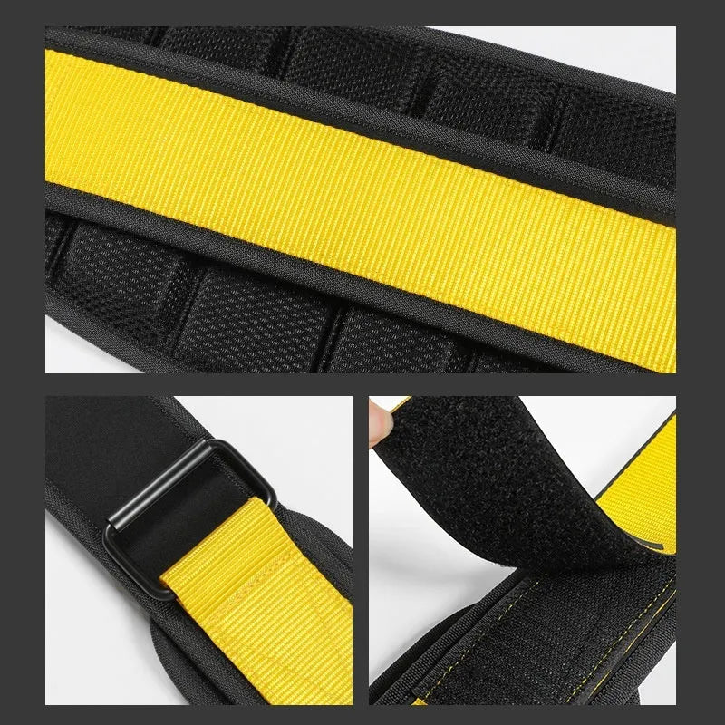 Adjustable fitness waist support belt in black for weightlifting squat deadlift training gym