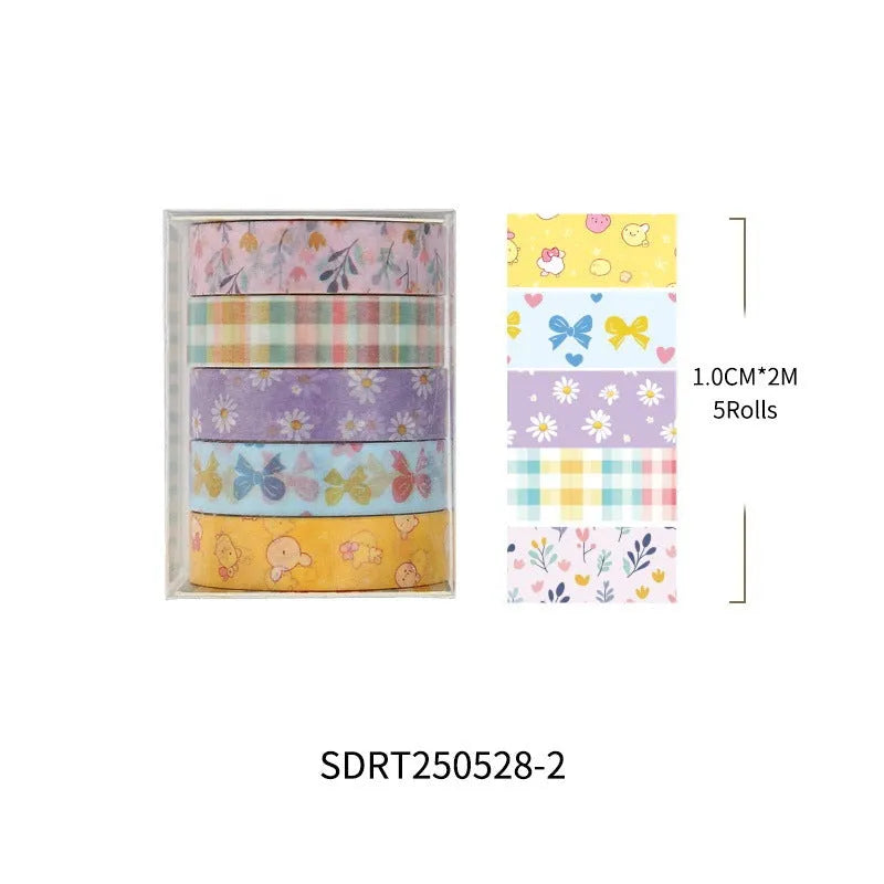 Twelve floral collage diary stickers in Korean Ins style on Japanese paper with strawberry milk designs, each 5.2 x 4 cm