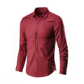 Linen blend long-sleeve slim shirt in loose fit, available in multiple colours, sizes M to 5XL