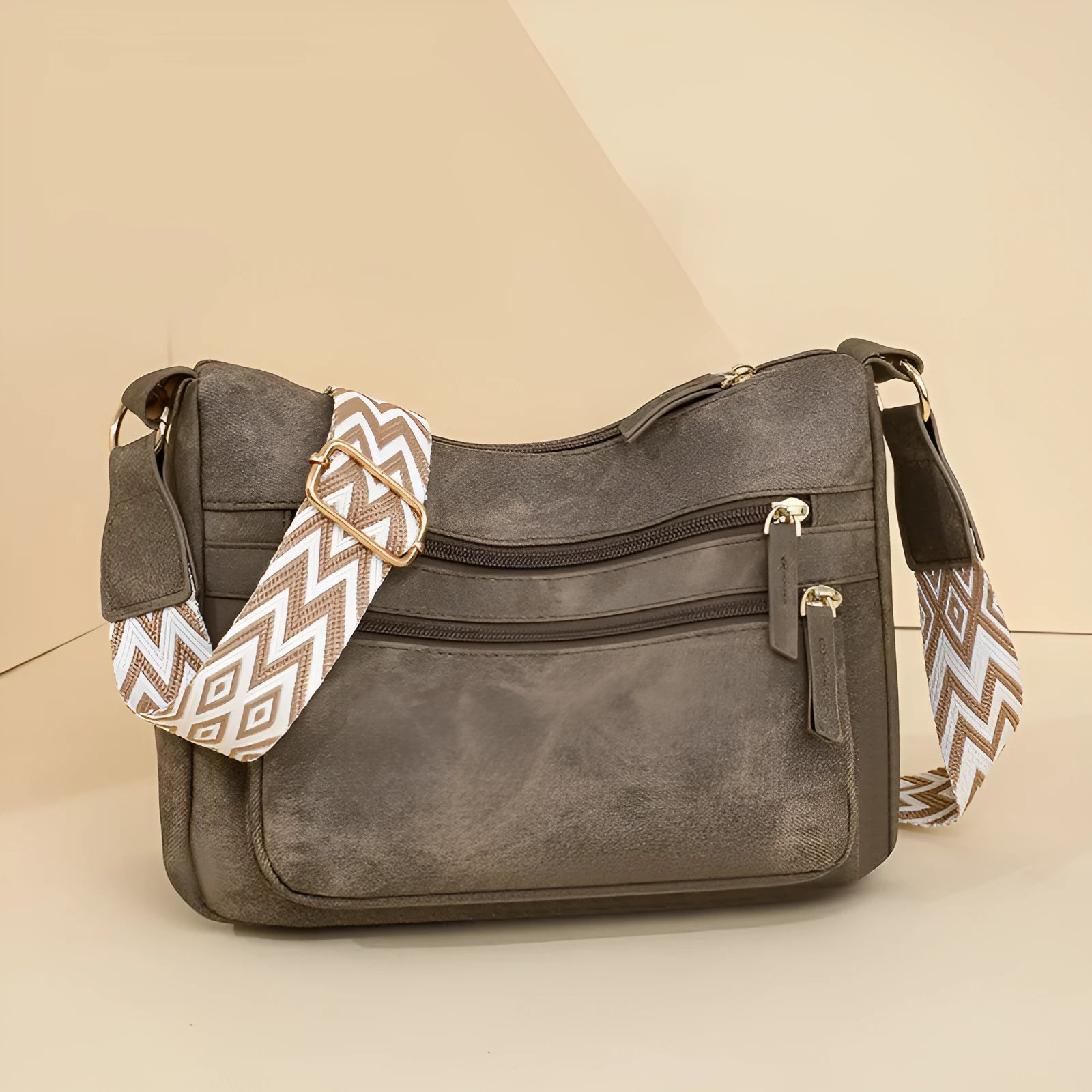 Large capacity one shoulder crossbody bag for women, soft PU leather, waterproof and wear-resistant, outer sandwich pocket, zippered change pocket, available in five colours