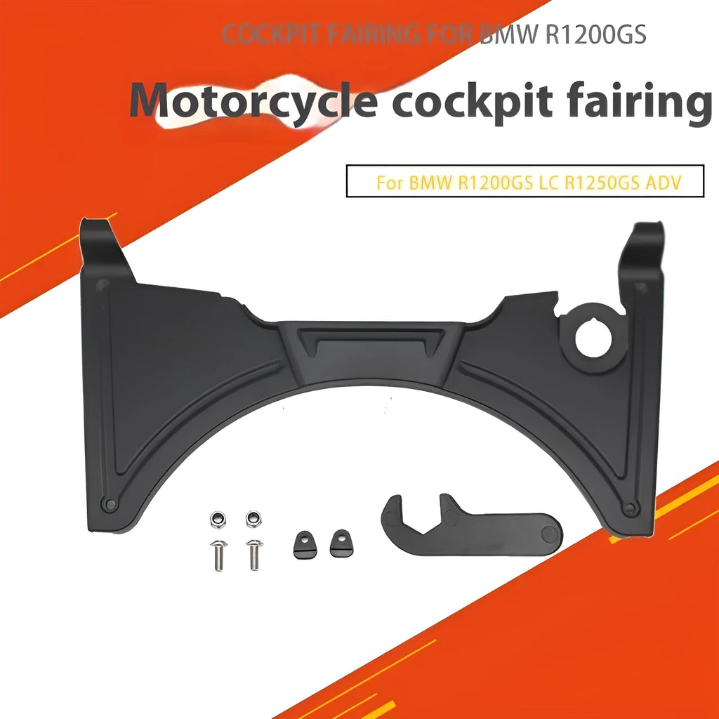 Black motorcycle cockpit fairing bodywork for BMW R1250GS and R1200GS models