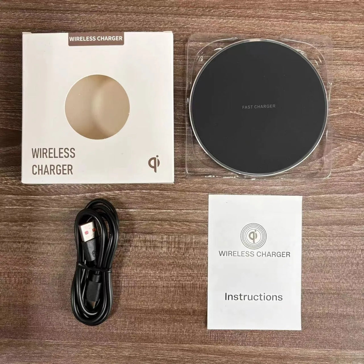 Wireless phone charger disc aluminium alloy Qi fast charging pad 15W 20W 30W 35W black