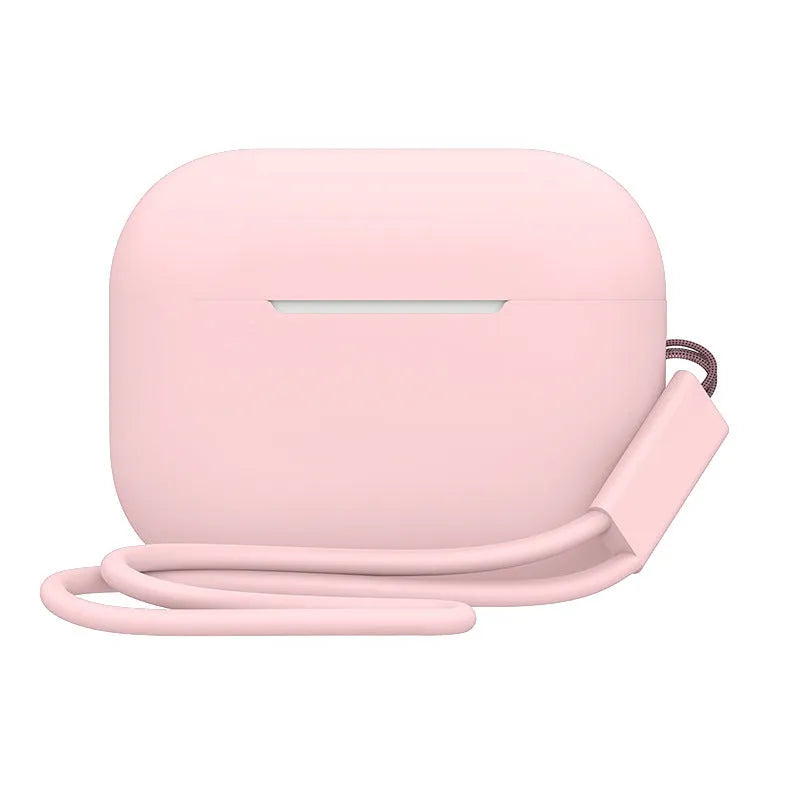 AirPods Pro 2 silicone protective case with attached lanyard in solid colour option
