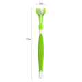 Three-head plastic pet toothbrush in 175x24x15mm size for oral cleaning, available in five colours