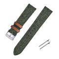 Harris woolen fabric watch strap with 304 stainless steel buckle in brown, 20mm width
