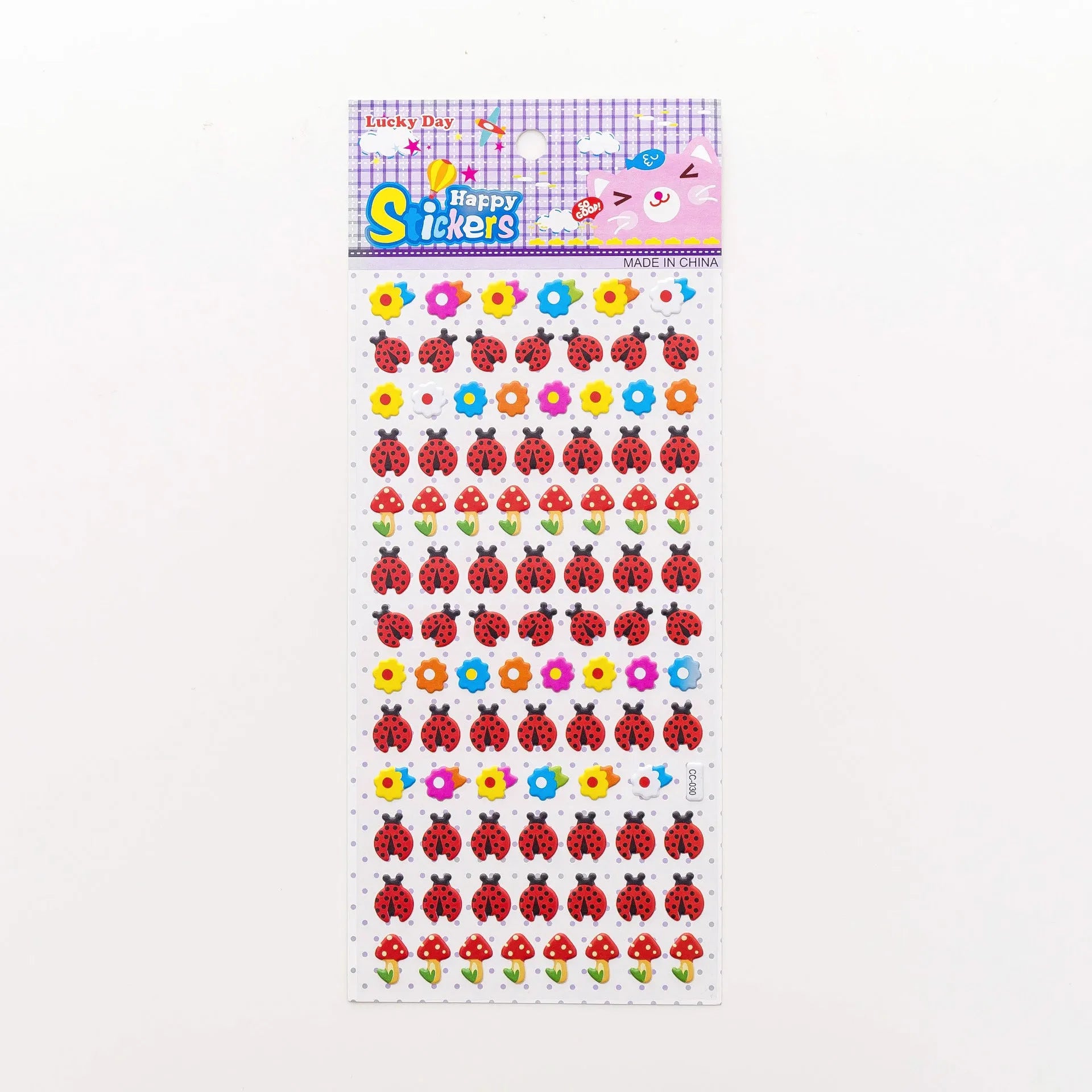 Cartoon three-dimensional bubble stickers sheet showing alpaca, forest animals, and dinosaur designs for hand account decoration
