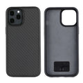 Black wooden phone case for Apple iPhone with TPU and Kevlar construction, slim back cover design