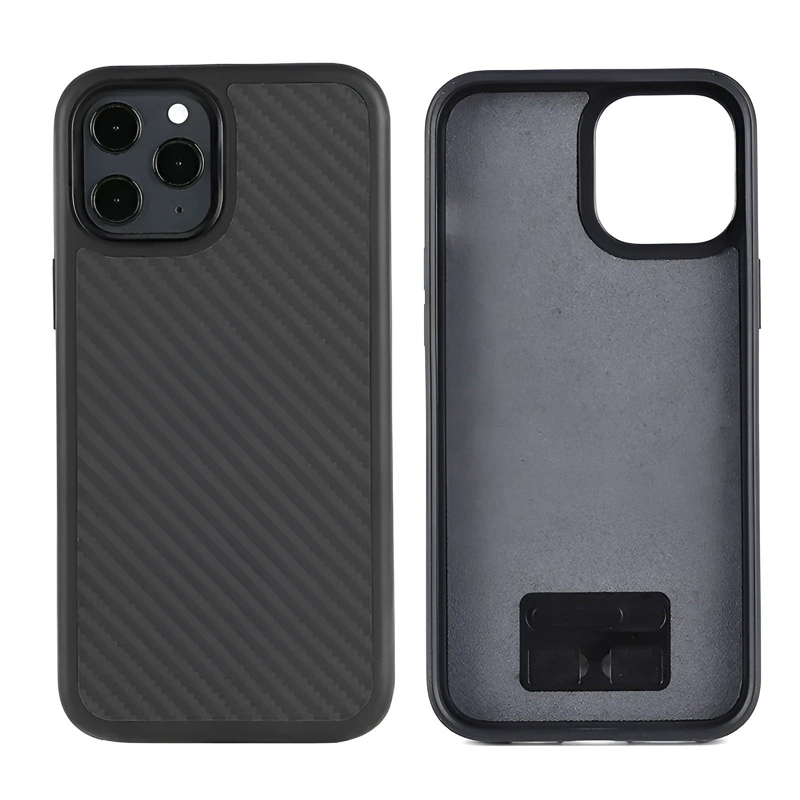 Black wooden phone case for Apple iPhone with TPU and Kevlar construction, slim back cover design