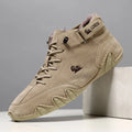 Winter fleece-lined Martin boots in solid colour with rubber sole and elastic band