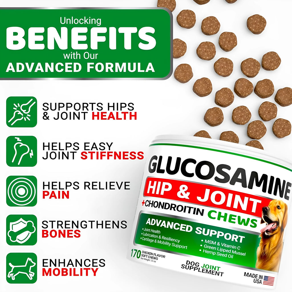 Pet hip and joint supplement chondroitin soft particles for dog joint support