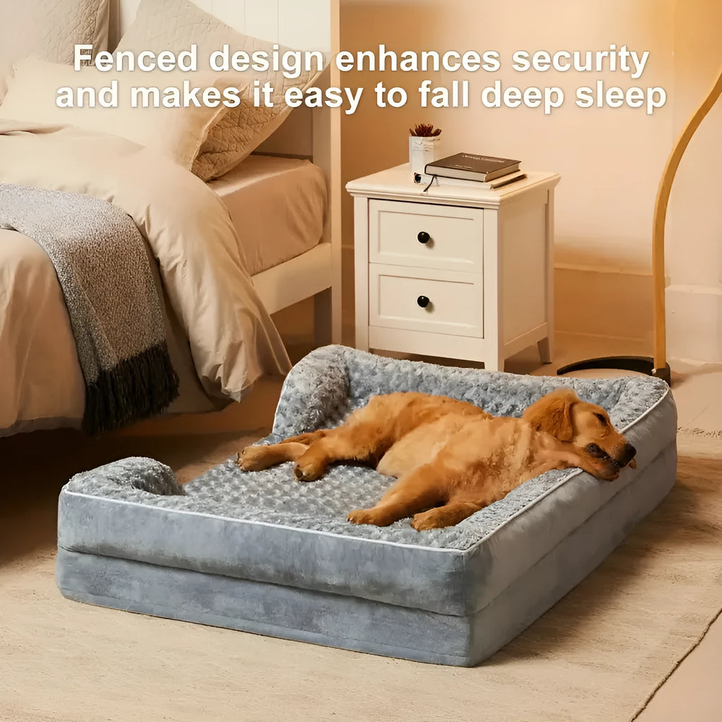 Removable washable waterproof dog kennel mat in light grey, shown in a metal crate.