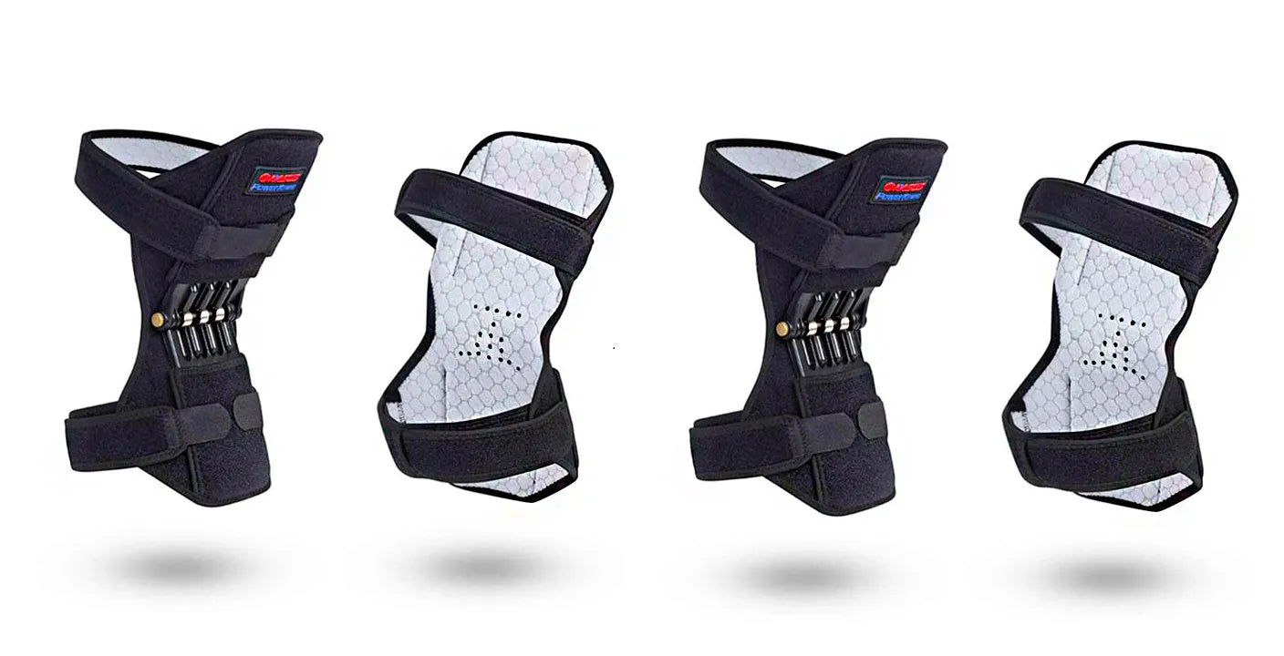 Adjustable knee brace patella support booster with spring mechanism and breathable fabric