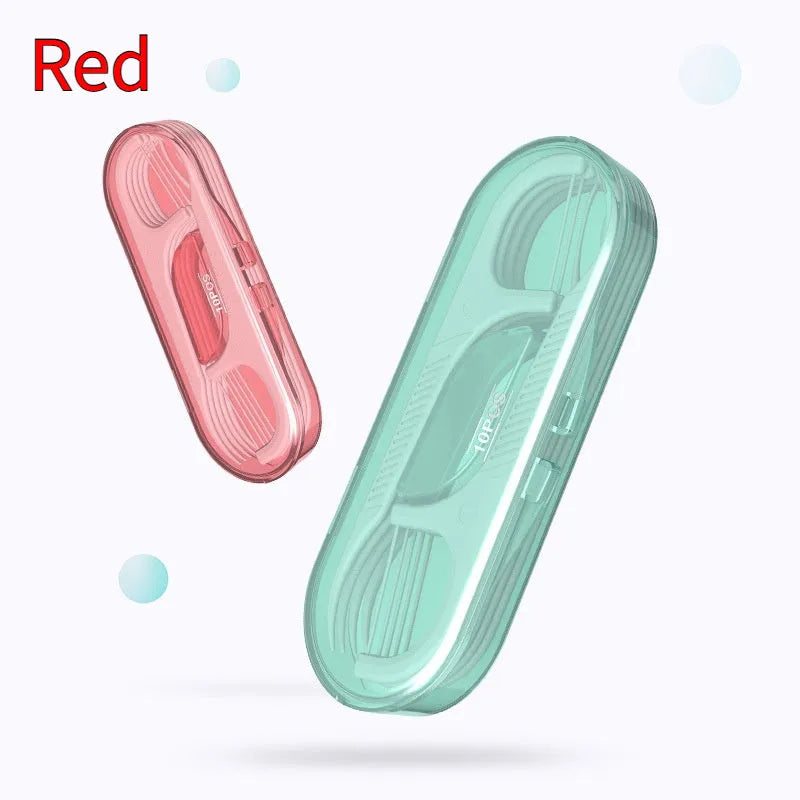 Independently packaged dental floss in portable plastic bag with high tensile strength