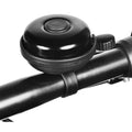 Black ABS plastic bicycle bell with 58mm diameter for mountain bike and road cycling handlebars