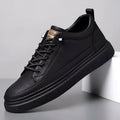 Men's all-match black sports casual loafers with sewing line detail on upper
