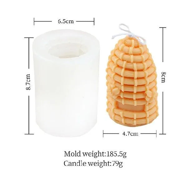 3D honeycomb silicone candle mould in white, irregular shape for DIY scented candle making