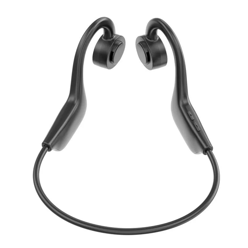 Black ear-mounted wireless sports Bluetooth headset with proprietary mould design