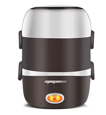White rice cooker with 2-litre capacity and digital controls on kitchen counter