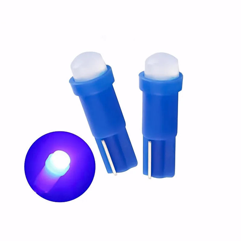 Ceramic T5 LED car bulb for instrument and dashboard lighting in multiple colours