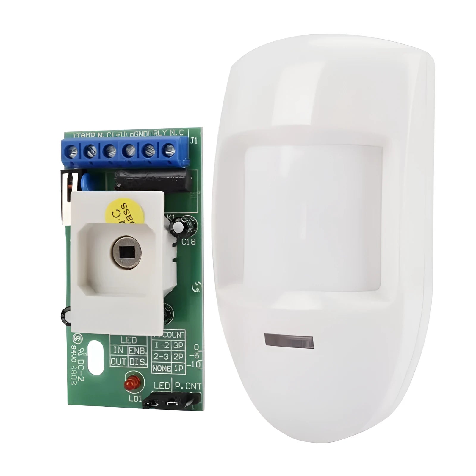White wired PIR motion sensor wall mounted passive infrared detector with 120 degree angle