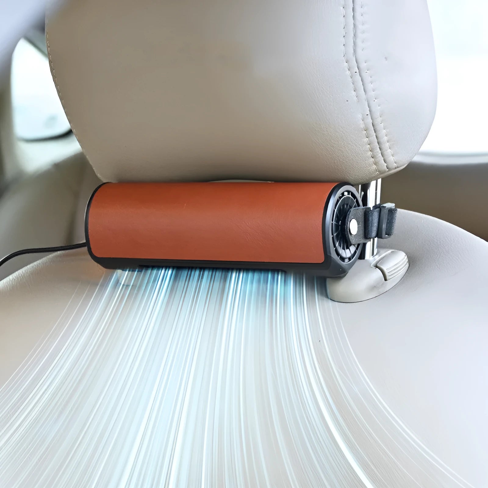 USB cable for car rear seat fan with 1.5 metre black cord and ABS+PC construction