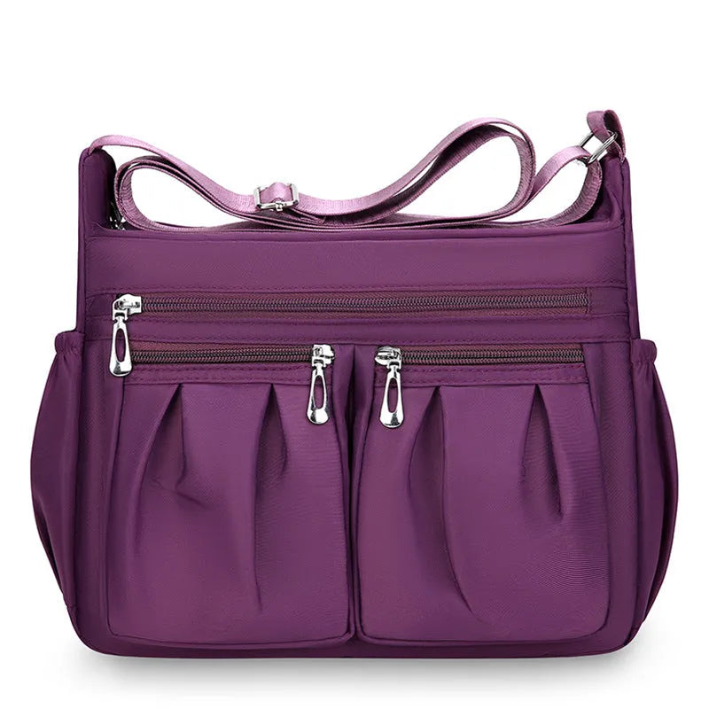 Large capacity canvas crossbody bag for women, horizontal square shape, single strap, available in five colours