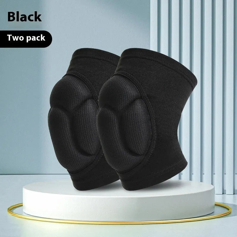 Black and blue thick sponge dance knee pads for volleyball and outdoor sports