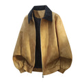 Men's stitching lapel casual jacket in Lycra fabric showing side seam pockets and straight hem design