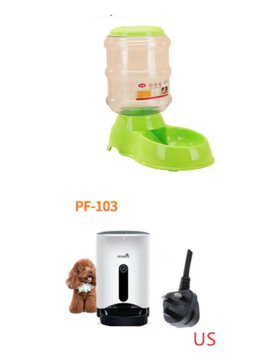 3.5L automatic gravity pet feeding basin for cats and dogs, available in blue, green, and pink colours