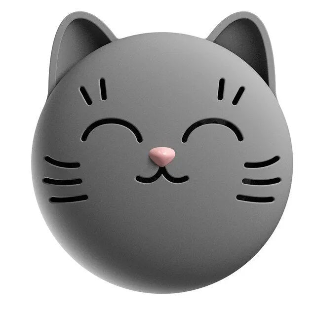 Cute cartoon car perfume holder in Lucky Meow style made from ABS plastic with magnet for car vent