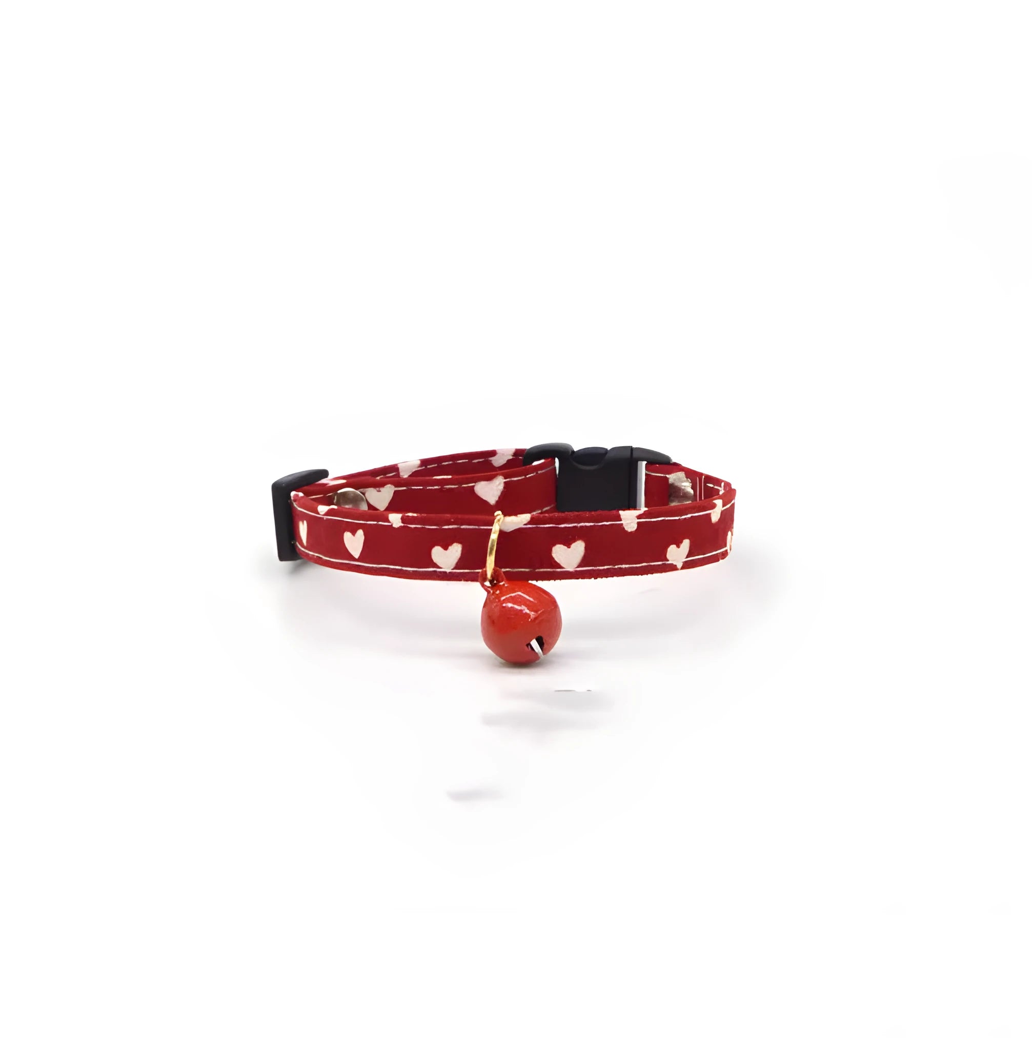 Lightweight red jubilant decoration bell collar for cats with adjustable strap and bell, available in four patterns