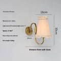 Wheat wall lamp with fabric shade and iron frame for bedside bedroom use, retro style