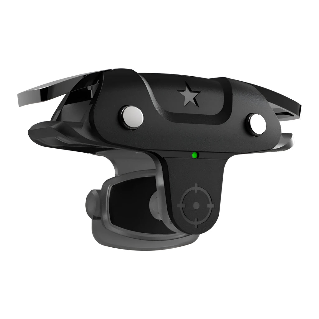Black F5 USB game controller for mobile phones showing compact 5 cm handheld design.