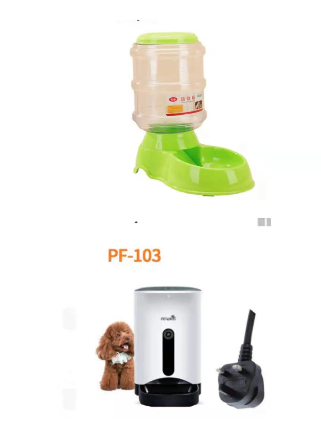 3.5L automatic gravity pet feeding basin for cats and dogs, available in blue, green, and pink colours