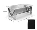Folding stainless steel outdoor barbecue oven with large grill for 1-2 people