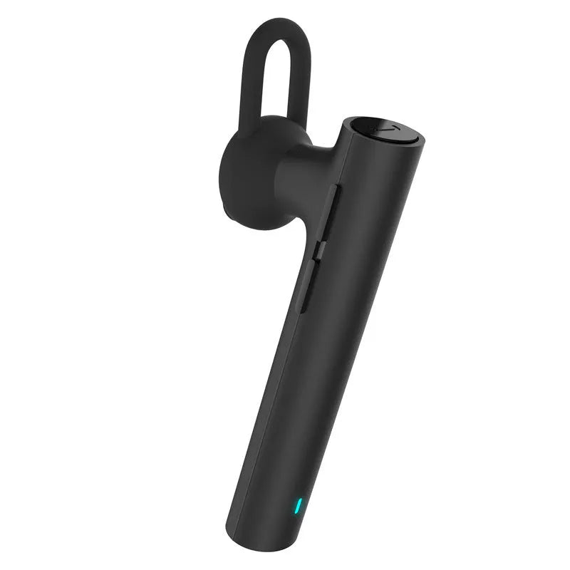 Black and white wireless Bluetooth headset showing compact 5.6cm size with V4.1 Bluetooth technology