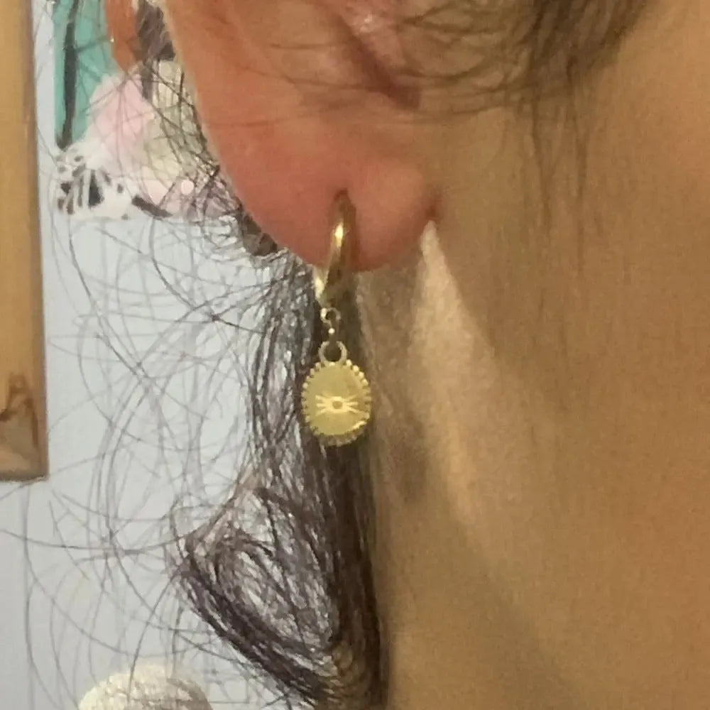 Stainless steel geometric earrings with oval elements for women, XY-EH005 style