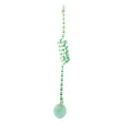 Colourful spring-mounted cat toy with an inflatable ball and bell, shown with a suction cup for hanging.