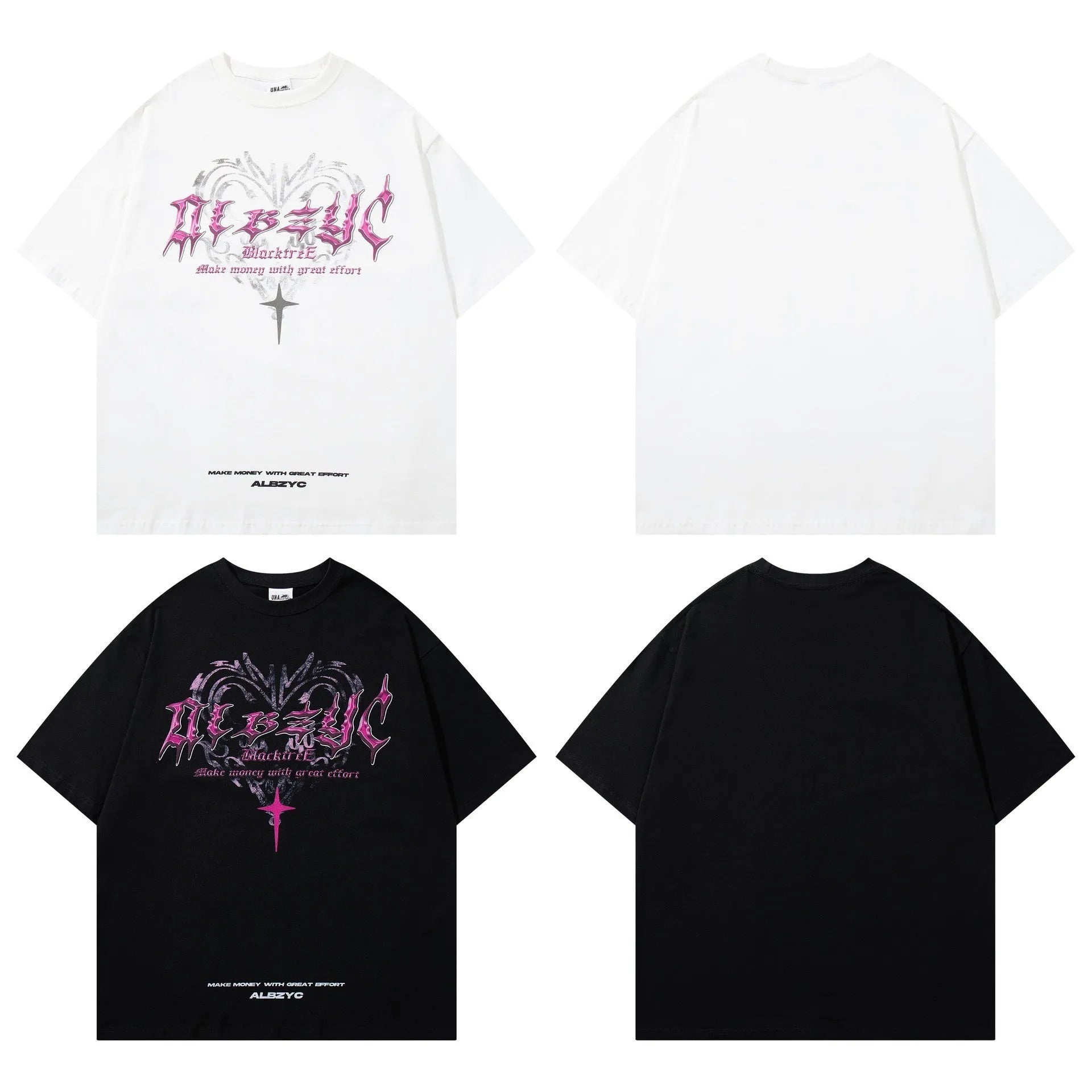Men's cotton t-shirt with retro print design in loose fit style
