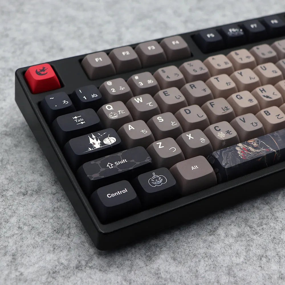 Five-sided sublimation Halloween key cap set with PBT XDA profile, 137 keys, US layout option