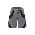 Retro washed short-sleeved denim suit set with coat and trousers for women summer street style