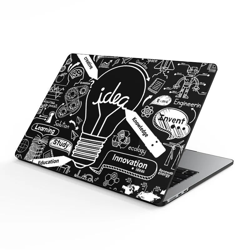 Plastic laptop protective case for MacBook in bronzing black finish, showing hard shell cover on computer