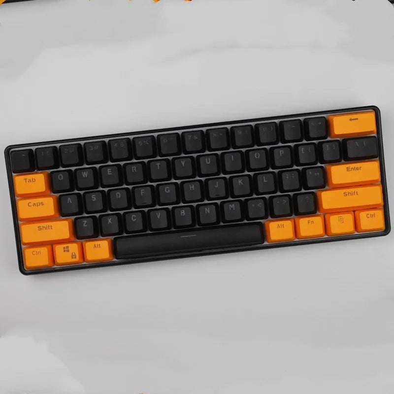 PBT transparent keycap set with OEM height profile and two-shot injection light-transmitting characters for 60% mechanical keyboards